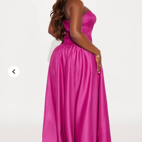 Satin Gown - Raspberry Colored - Picture 3 of 4